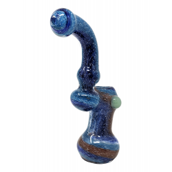 7" Assorted Color Galaxy Frit Rotate Art Bubbler Hand Pipe - [DJ597]